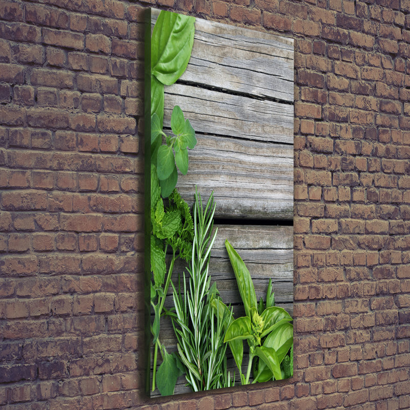 Herbs On Wood - Wrapped Canvas Print