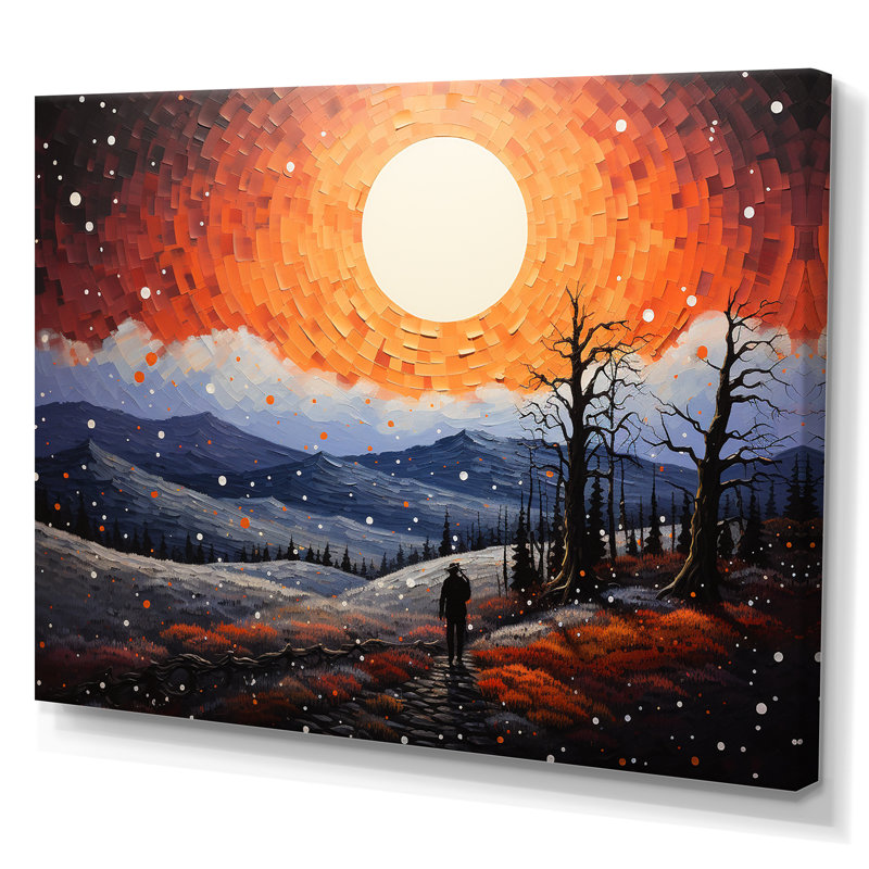 «Western Uncharted Territory Pointillism», reproduction sur toile, H 12 po x l 20 po x P 1 po, Toile tendue