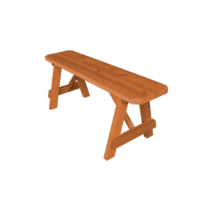 Banc en bois Guernsey, Teinture cèdre, H 17 po l 44 po x P 11 po