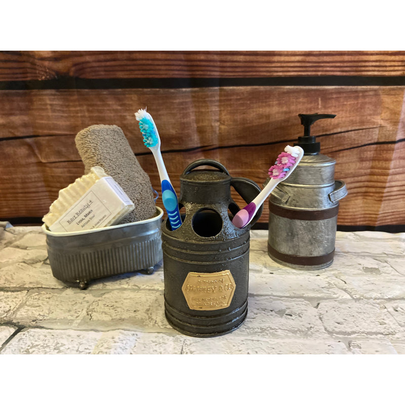 Farmhouse Milk Can Toothbrush Holder