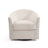 Upholstered Ivory Velvet Swivel Barrel Chair-499469532