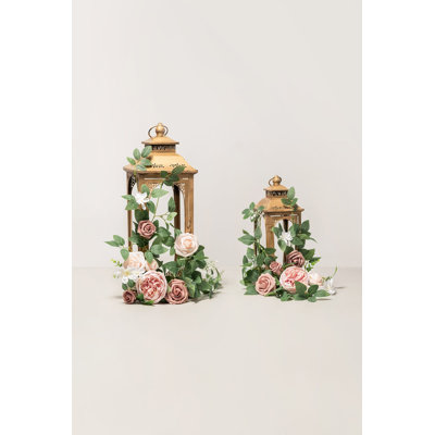 Guirlandes de fleurs Ling's Moment de 55 cm (1,8 pi) en rose poudré et crème