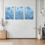 «Frosted Maple Leaves Blue Winter», reproduction d'art sur toile tendue sur toile, ensemble de 3