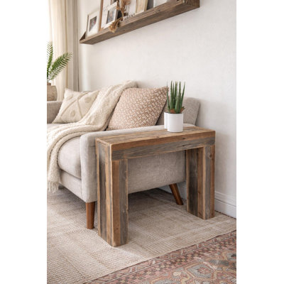 Table d'appoint solide et rustique moderne 26 po x 7 po x 23 po