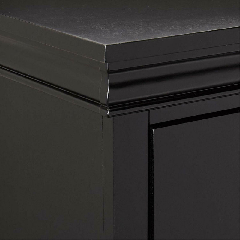 Élégante commode 1 pièce avec tiroirs de couleur noire