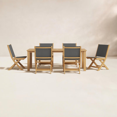 Alanson 79" Eucalyptus Patio Dining Set