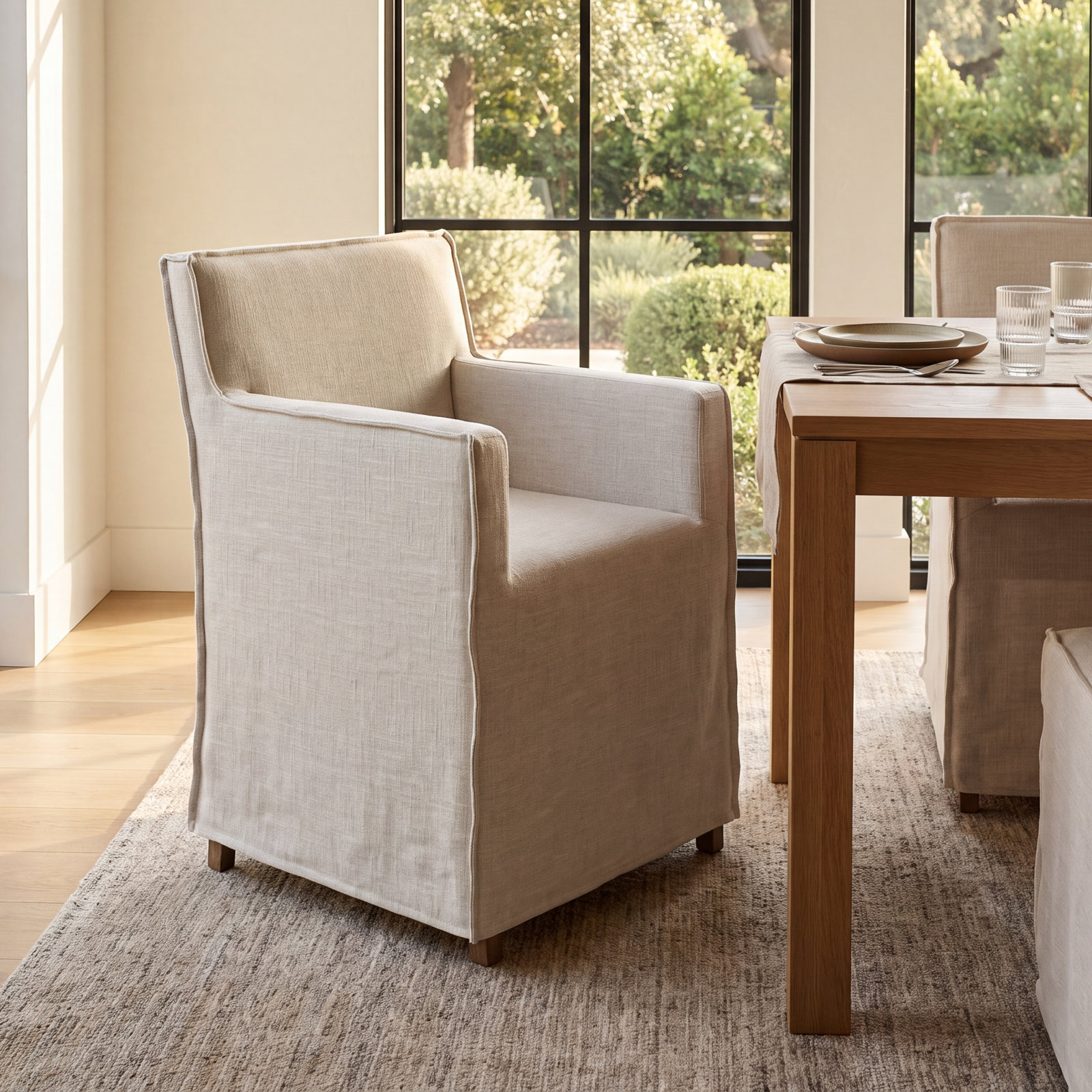 Rosanella Linen Dining Armchair