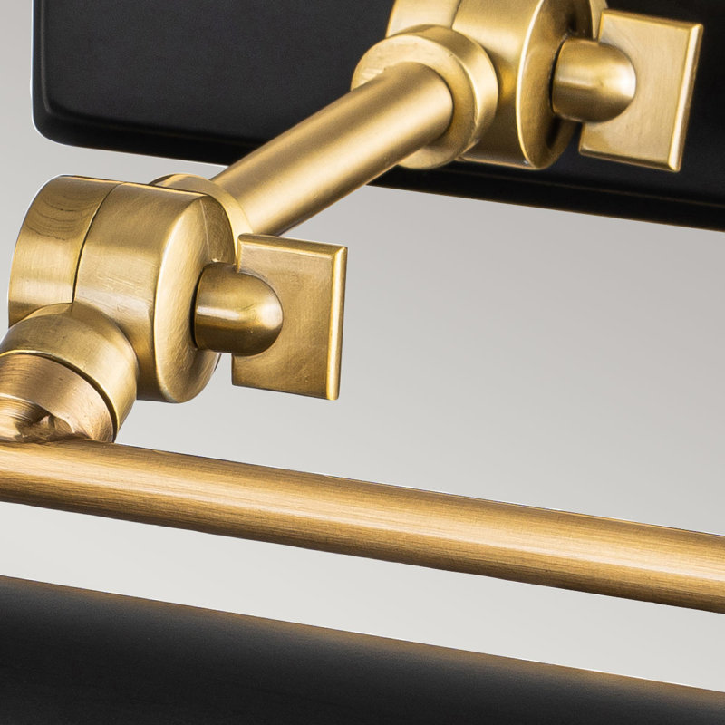 Winchfield Medium Picture Light In Aged Brass And Matte Black, Matte Black/Aged Brass