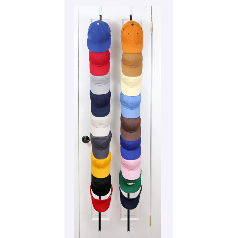 Over-The-Door Hat Rack And Organizer, Baseball Cap Rack, Hat Rack For Door, 2 Straps, Black