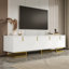 Luxury Tv Stand - 160Cm Media Unit With Soft-Close Doors & Adjustable Feet-890614519