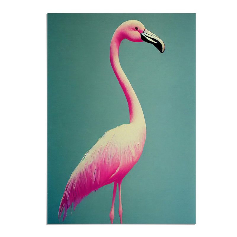 Charming Flamingo - Wall Art, 29.7cm H x 21cm W, Paper, No Matte