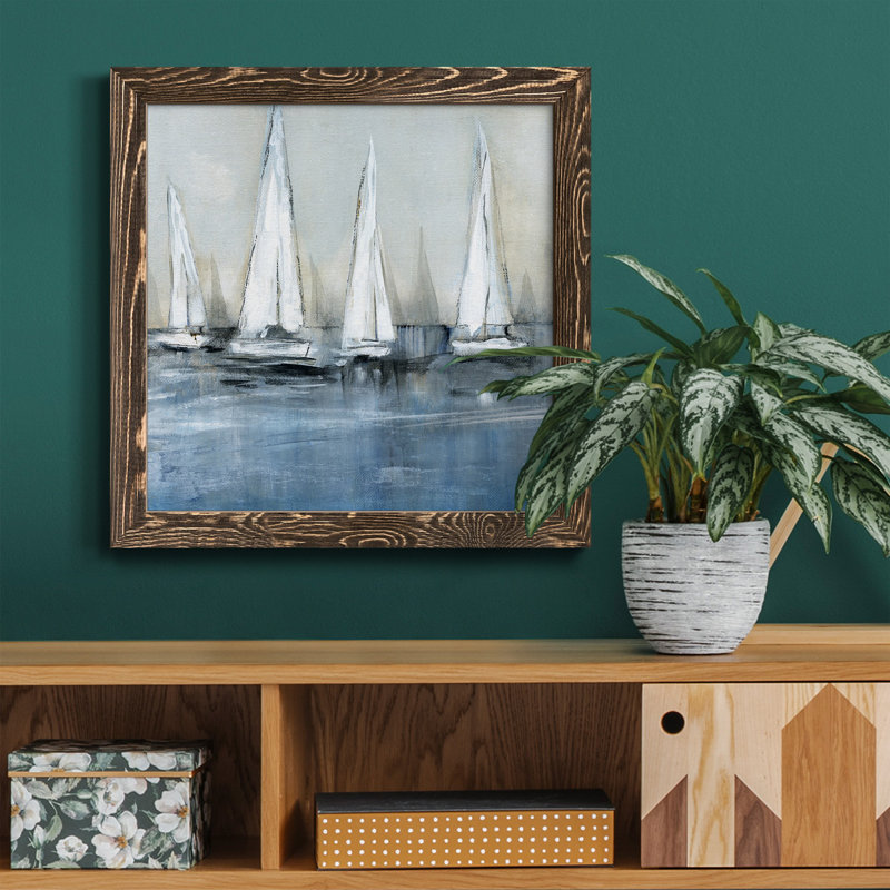 Simple Grateful Floral - peinture sur toile encadrée, H 31,5 po x l 31,5 po x P 1,5 po, Cadre noyer