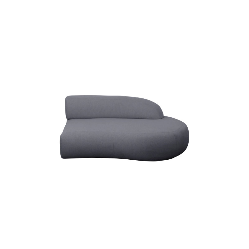 Mellow Sofa Module Left W/Short Backrest, Gray, Left Hand Facing