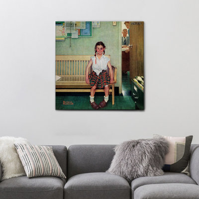 Studentessa In Punizione by Norman Rockwell - Unframed Print on Canvas