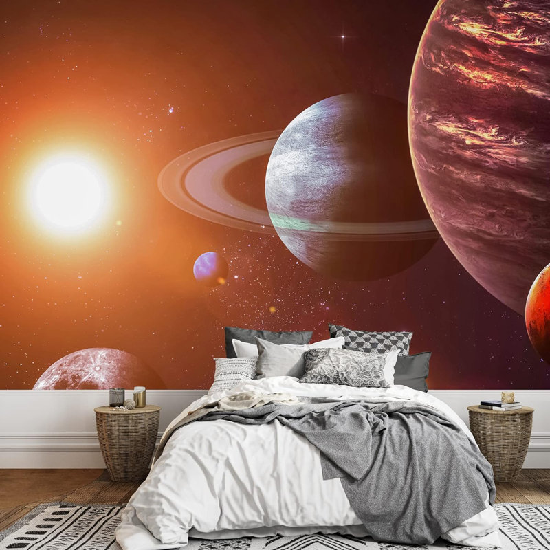 Planet In Outer Space Galaxy Border, 100" L x 144" W