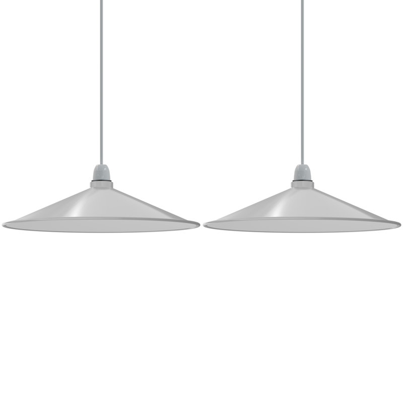 40cm Metal Cone Lamp Shade, White