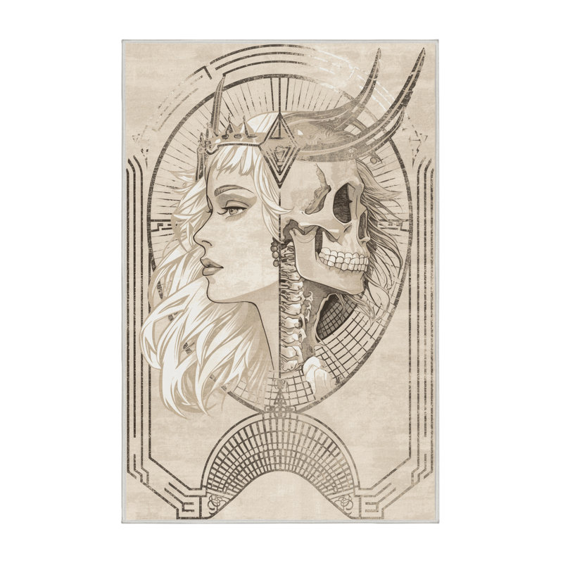 Tapis beige moelleux et moelleux à arc Mythology and Legends, 3 X 5
