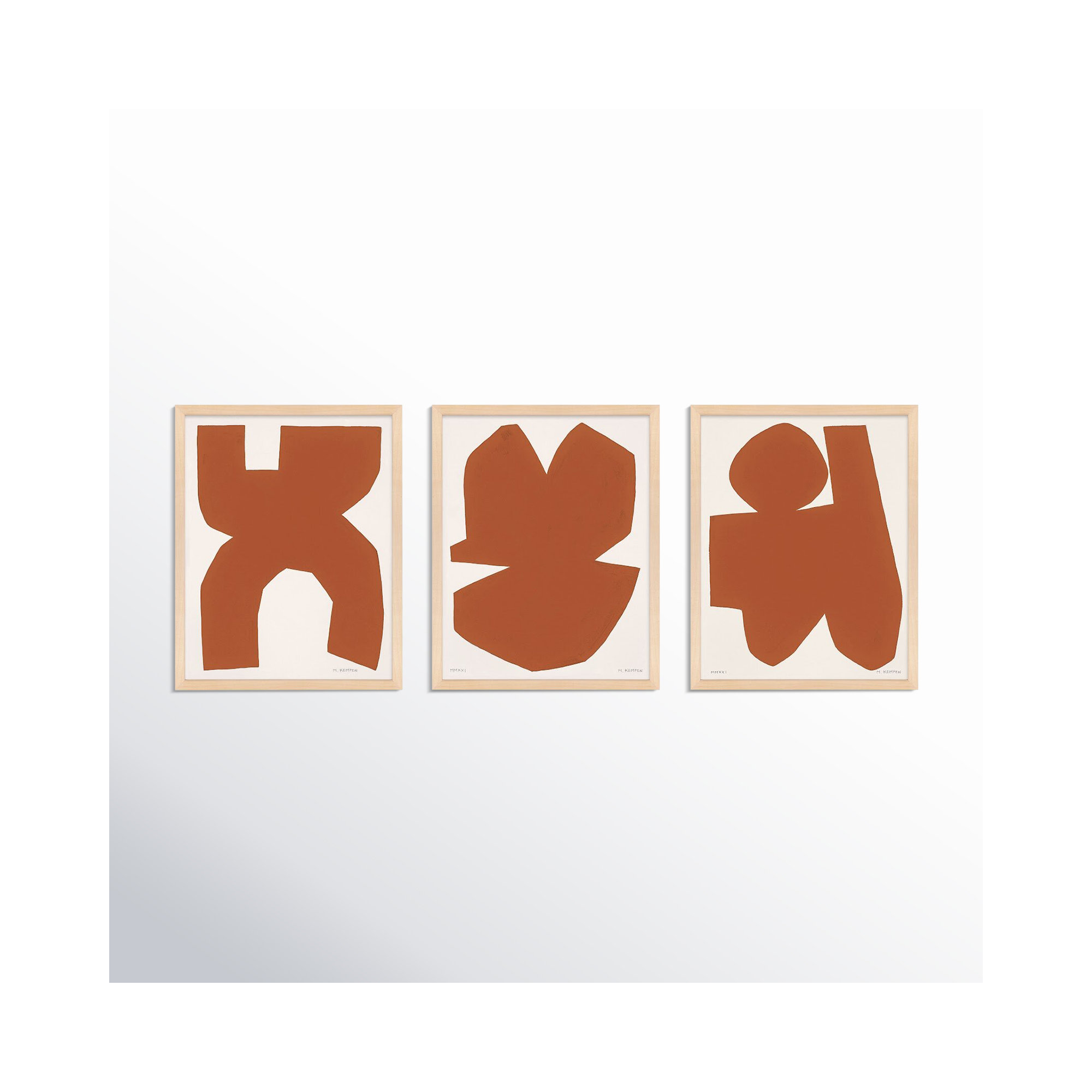 Terra Cotta. Set Of 3 by Michael Kempen, Brown, 20'' H x 16'' W