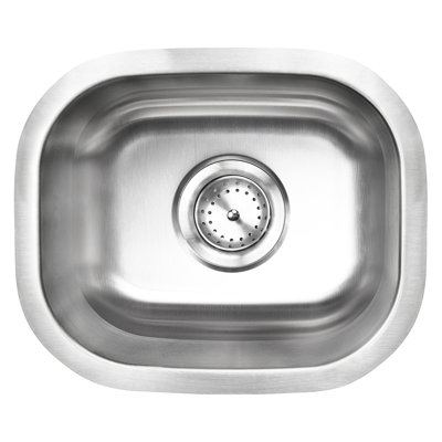 SleekSteel 15 in. x 13 in. 18 Gauge Stainless Steel Undermount Single Bowl Kitchen Sink