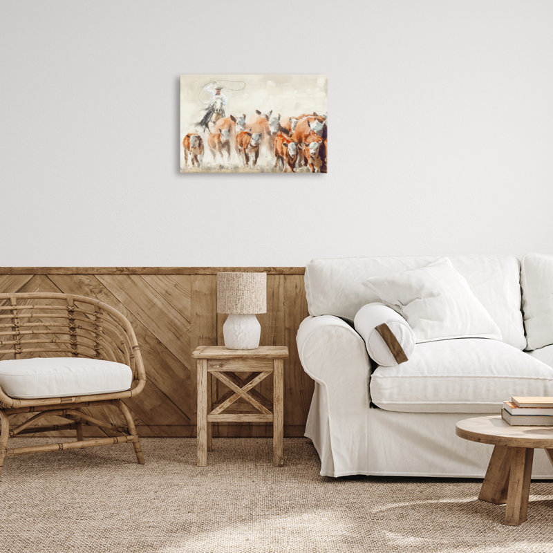 Art mural sur toile Cowboy, H 16 po x l 24 po