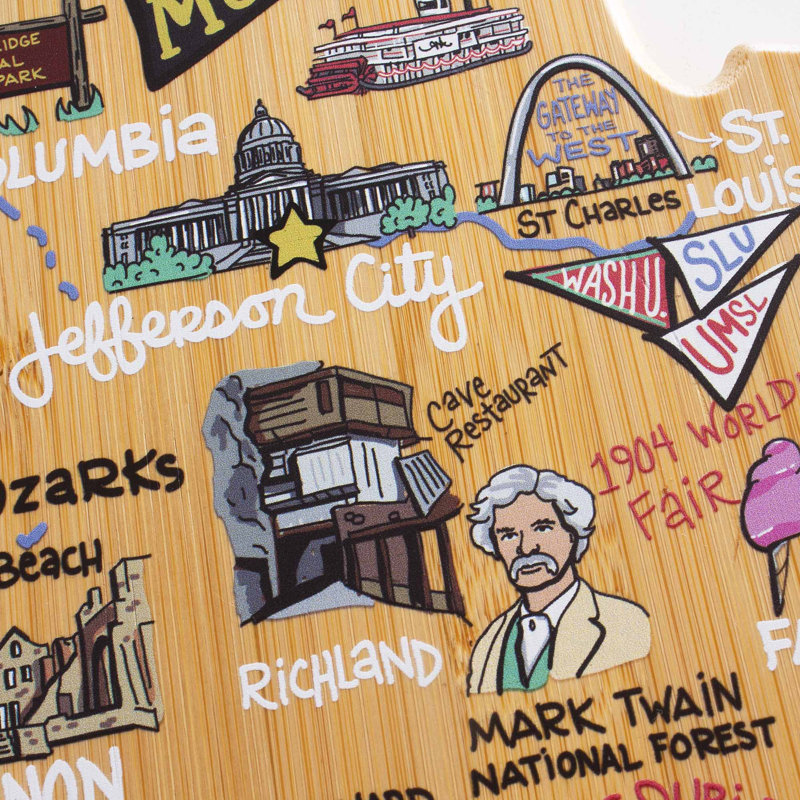 Missouri Cutting & Serving Board with Artwork by Fish Kiss