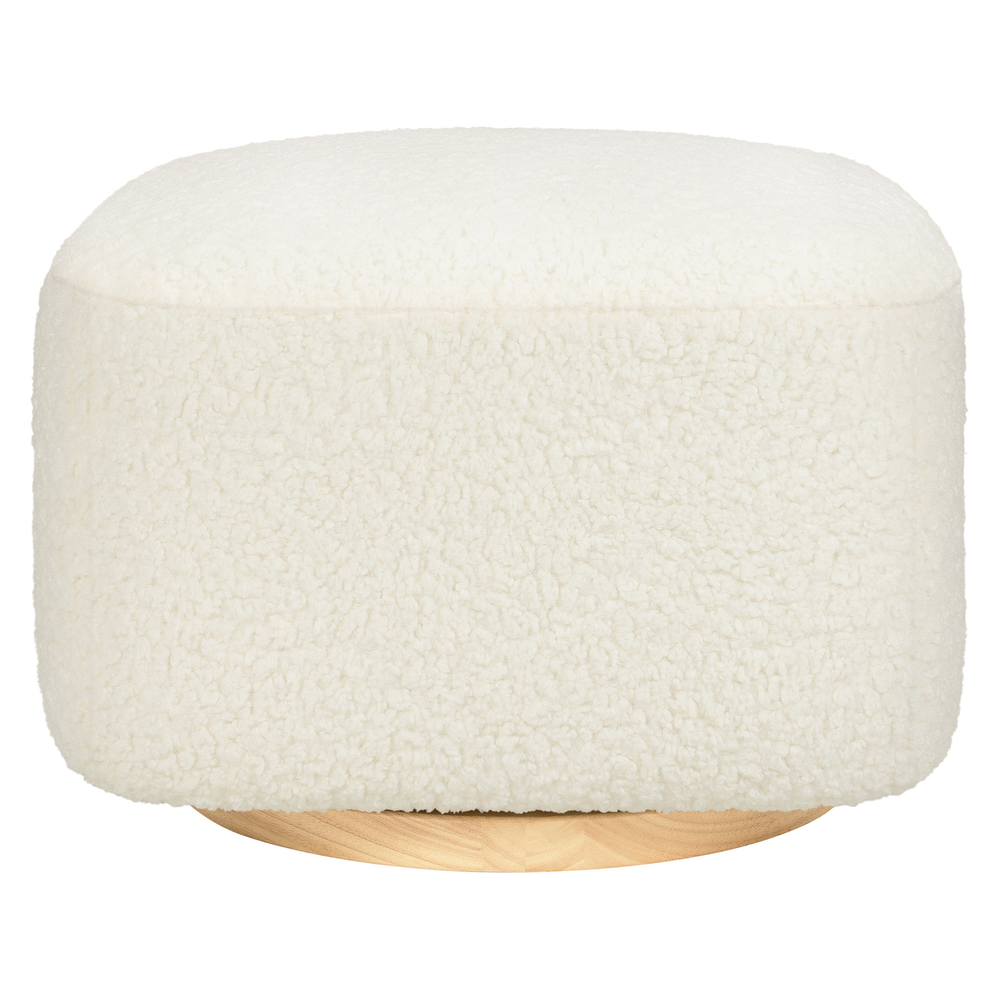 Kiwi Gliding Ottoman, Cream Shearling, Natural