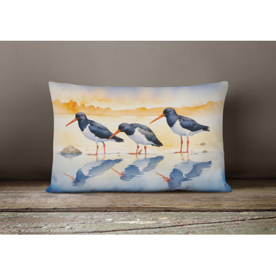 Oystercatchers Foraging Throw Pillow