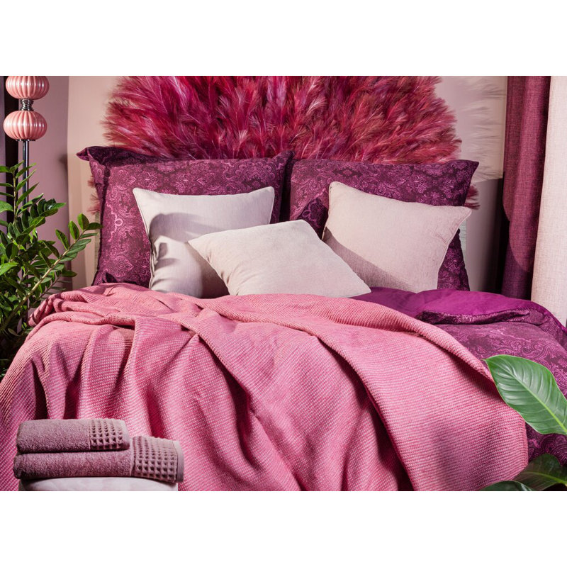 Violet Macosatin 100% Cotton Reversible 3 Piece Duvet Cover Set