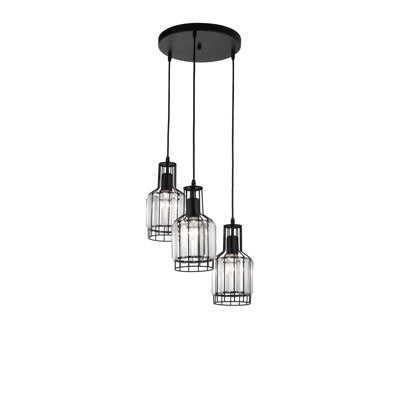 Gary 3 - Light Black Crystal Pendant