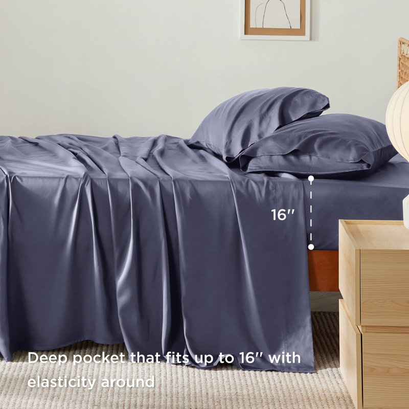 Essential Collection Cooling Rayon Derived from Bamboo Sheet Set, Alabaster Gleam