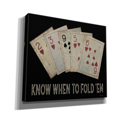 «Know When to Fold 'em» par Cindy Jacobs, estampe numérique sur toile, 16 po x 12 po