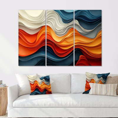 Ensemble de décorations murales orange et bleu Biomorphism Organic Forms III - Biomorphism