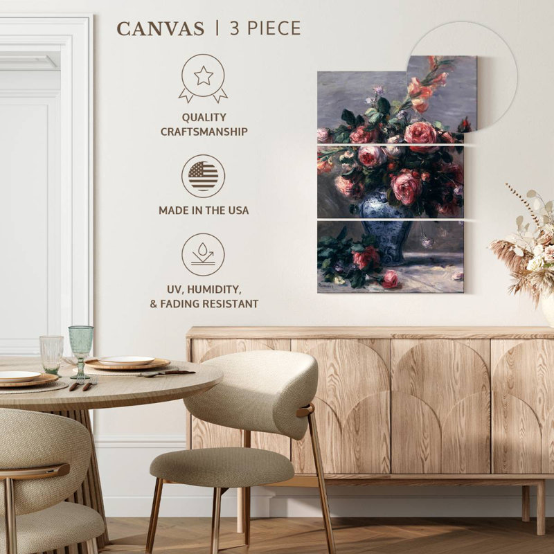 Harnek A Vase Of Roses Classic, 57" H x 36" W