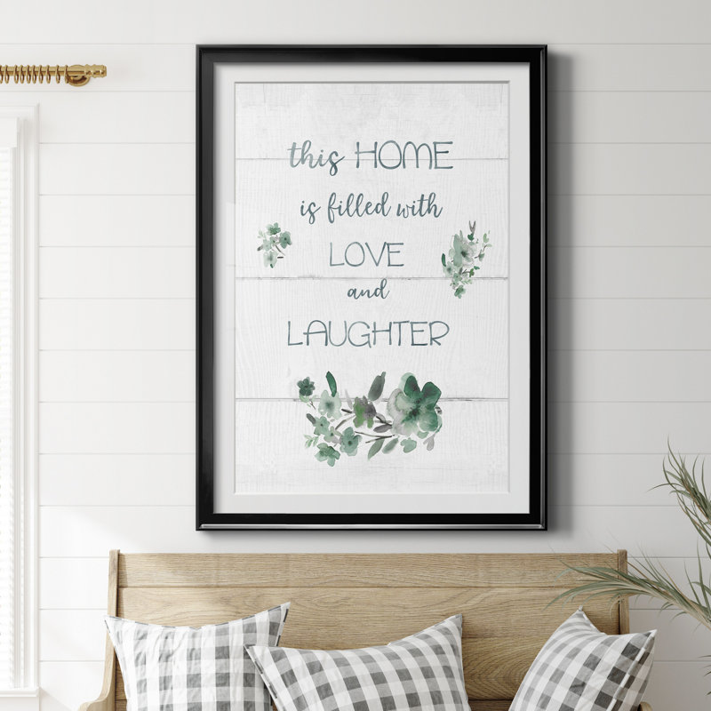 «This Home» par J Paul - reproduction d'art textuelle encadrée, Cadre noir, H 30,5 po x l 42,5 po x P 1,5 po