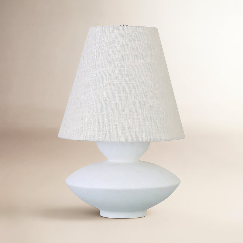 Lampe de table en résine Jolla, Blanc