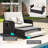 2 Pcs Pe Wicker Outdoor Daybed With 4-level Adjustable Backrest, Storage Ottoman White + Black