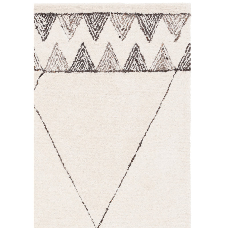 Latu Hand Tufted Wool Pile Geometric Rug, Runner 2'3" x 9'