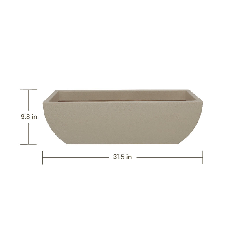Wibrand ECOBO Pot de fleurs rectangulaire d'intérieur / extérieur Capri, 2, Beige