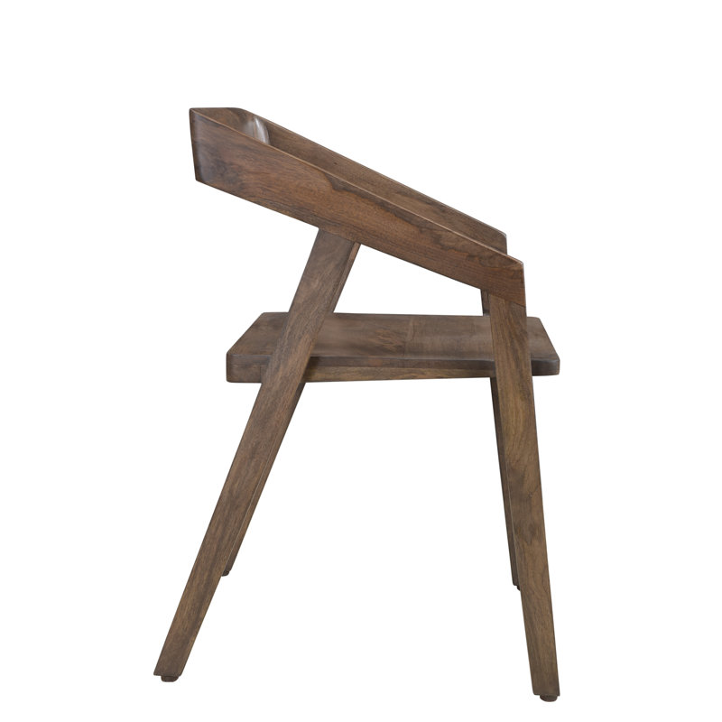 Hollingsworth 18.5'' H Solid Wood Armchair, Walnut