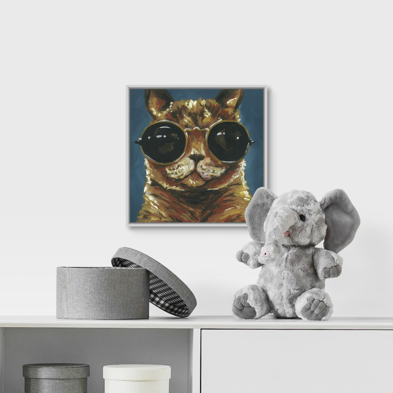 Aileen Dapper Animal I Art, H 12 po x l 12 po x P 1,75 po, Cadre flottant blanc