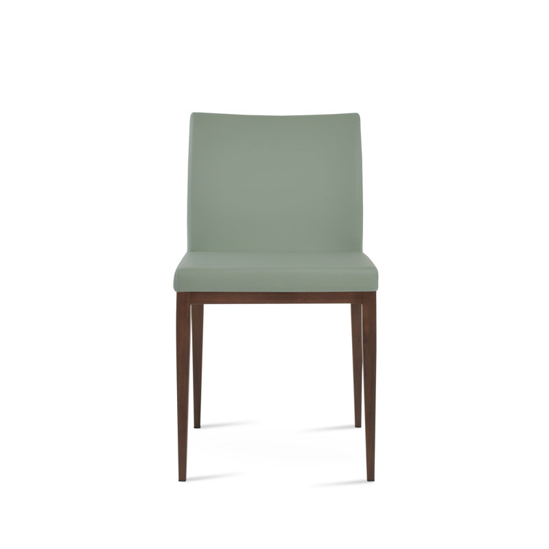Aria MW Side chair, Walnut, Mint PPM Faux Leather