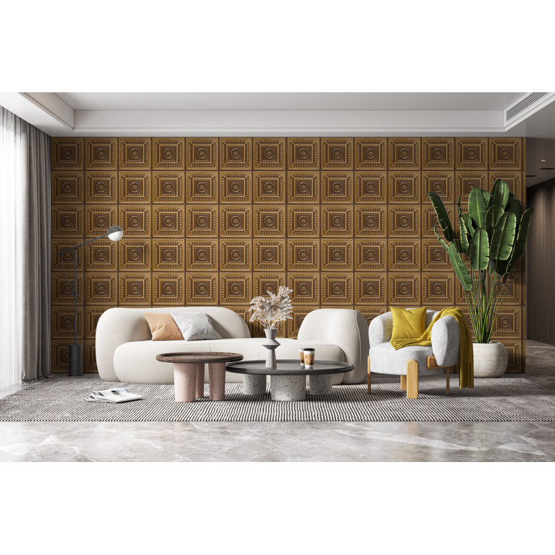 Carreau de plafond en PVC 2 pi x 2 pi Falkirk Perth, Or antique