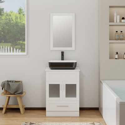 Andrais 24'' Single Bathroom Vanity with Manufactured Wood Top