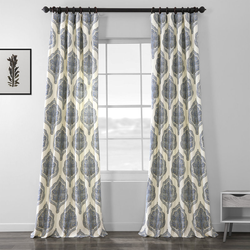 Rideaux obscurcissant en coton Lawhon, L 50 po x L 96 po, Bleu
