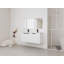 Meuble-lavabo mural 48 po avec lavabo double en résine et 3 portes à fermeture en douceur, emballage KD
