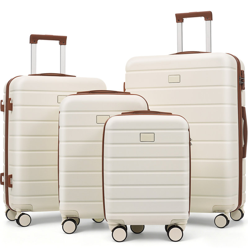 Ensemble de valises rigides 4 pièces avec serrure TSA, valises pivotantes 16/20/24/28 pouces, roulettes à 360 °, poignée réglable à 3 niveaux pour le voyage
