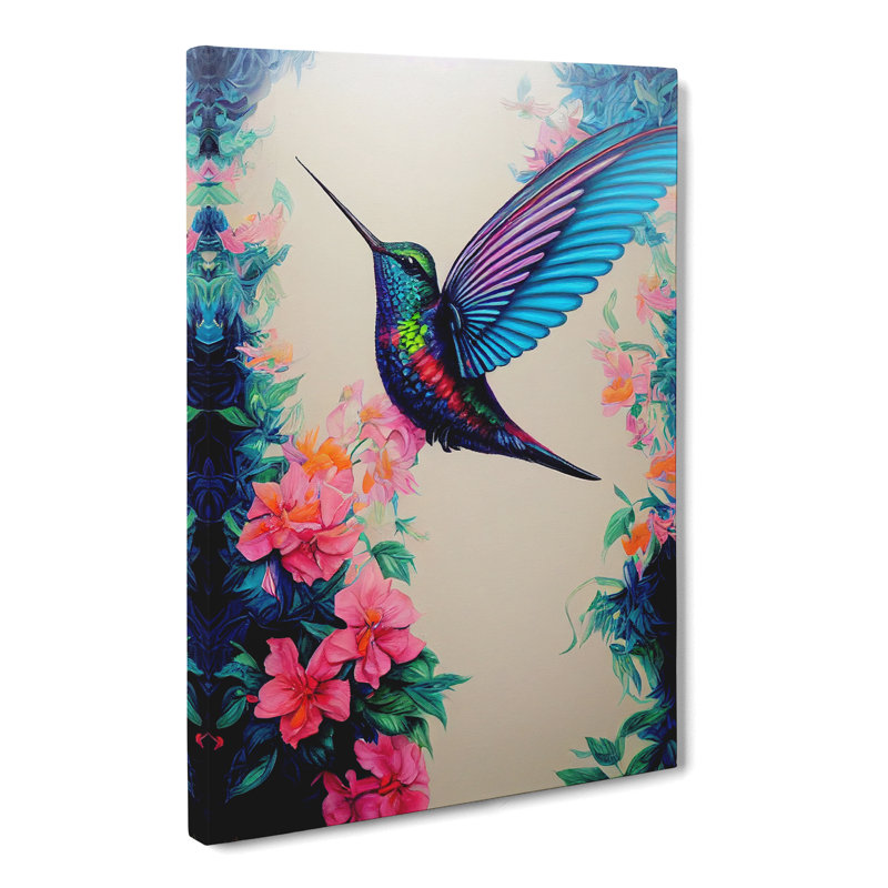 Kukkapalli Hummingbird Flowers - Wrapped Canvas Print, 50cm H x 35cm W x 3cm D