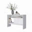 Console Bylas en mélamine avec deux portes et rangement ouvert, blanc-1112347738