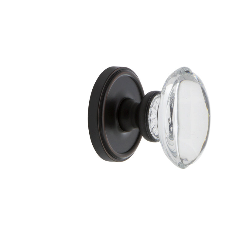 Faux bouton de porte double en cristal Grandeur Georgetown Rosette, Nickel poli