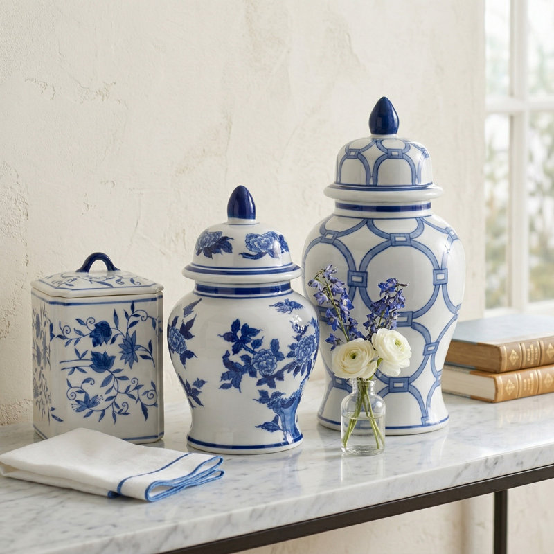 Ensemble de 3 vases en céramique Cinya